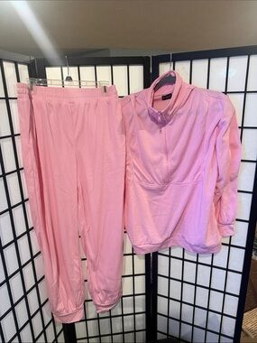 FME Makeover Light Pink Half-Zip Loungewear Top